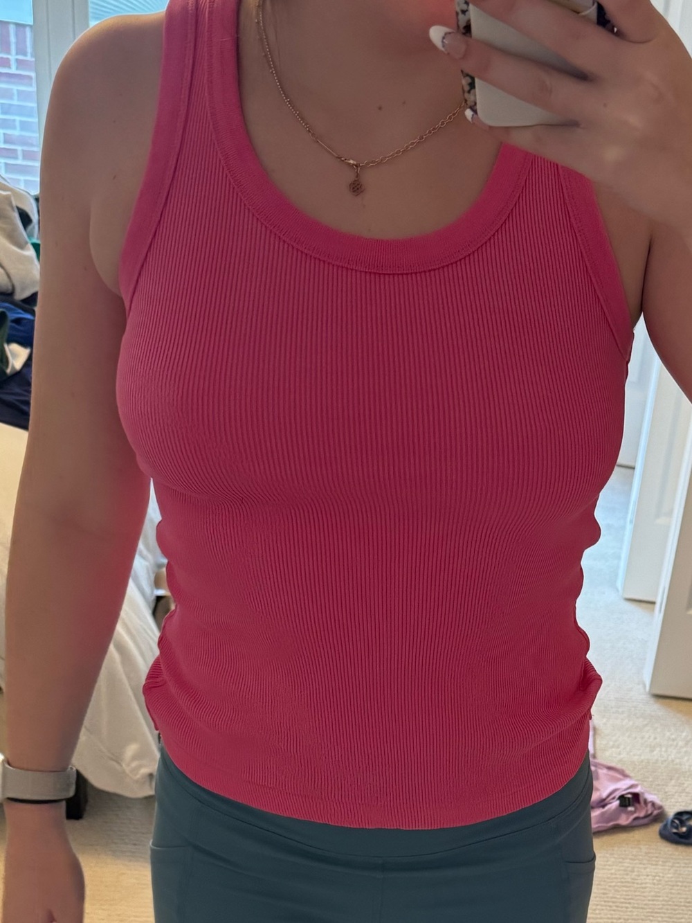 Universal Thread Pink Ribbed Tank Top